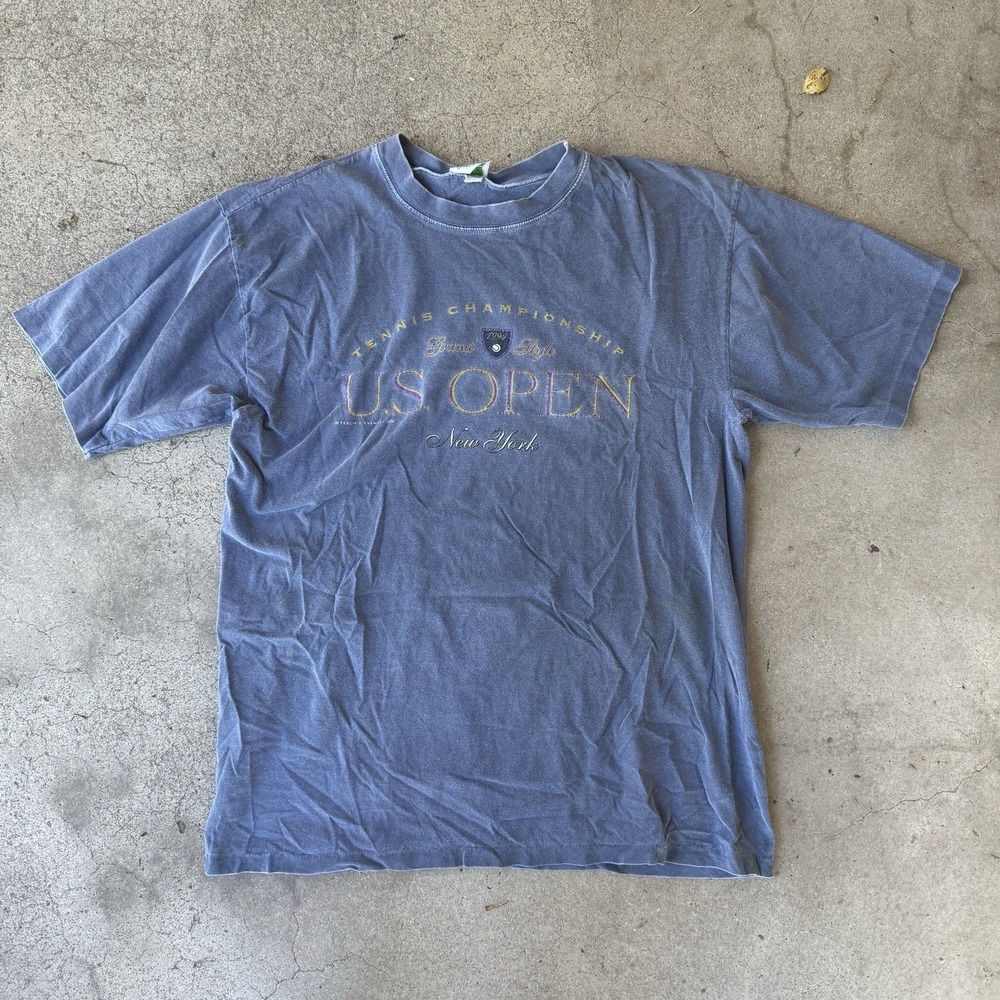 Vintage 90s US Open Tennis Tournament Tee Shirt Single Stitch Gray 1994 New York